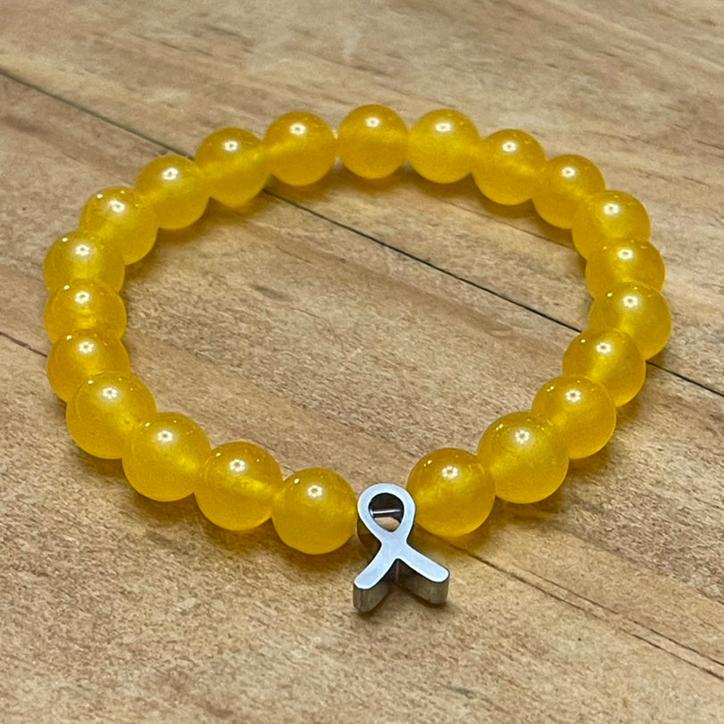 8mm Childhood Cancer Research Gemstone Bracelet