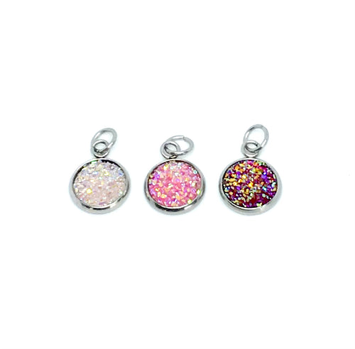 10mm Pink Obsession Druzy Charm Set