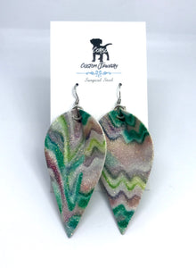 Ripple Leather Drop Earrings