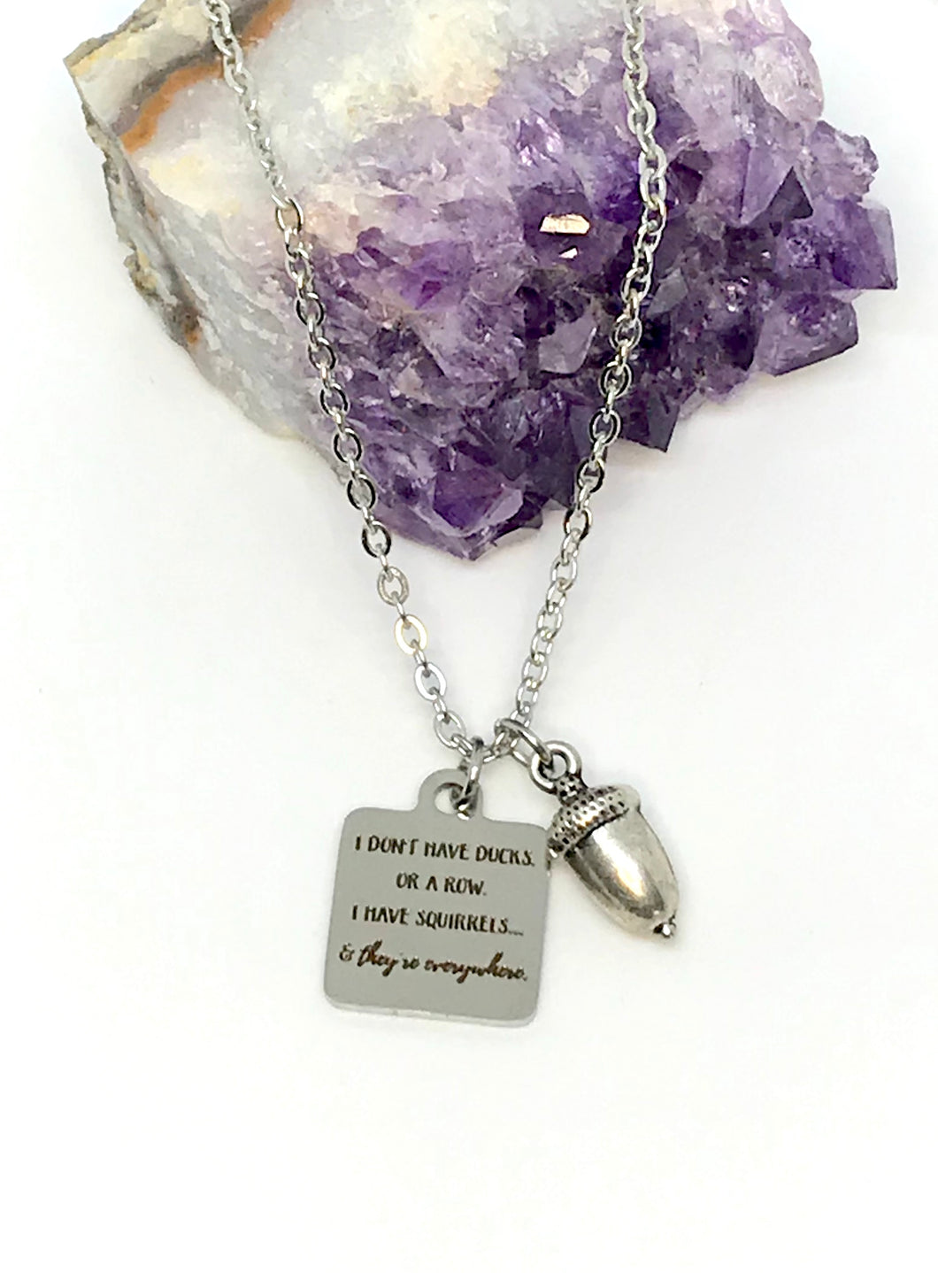 “I don’t have ducks or a row” 3-in-1 Charm Necklace (Stainless Steel)