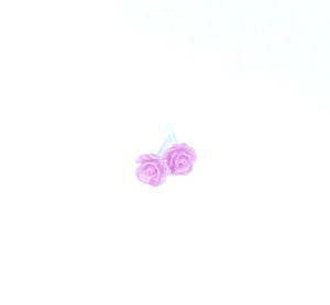 Mini Rose Studs in Pale Orchid (No Metal)