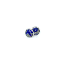 Load image into Gallery viewer, 8mm Lapis Lazuli Studs (Stainless Steel)