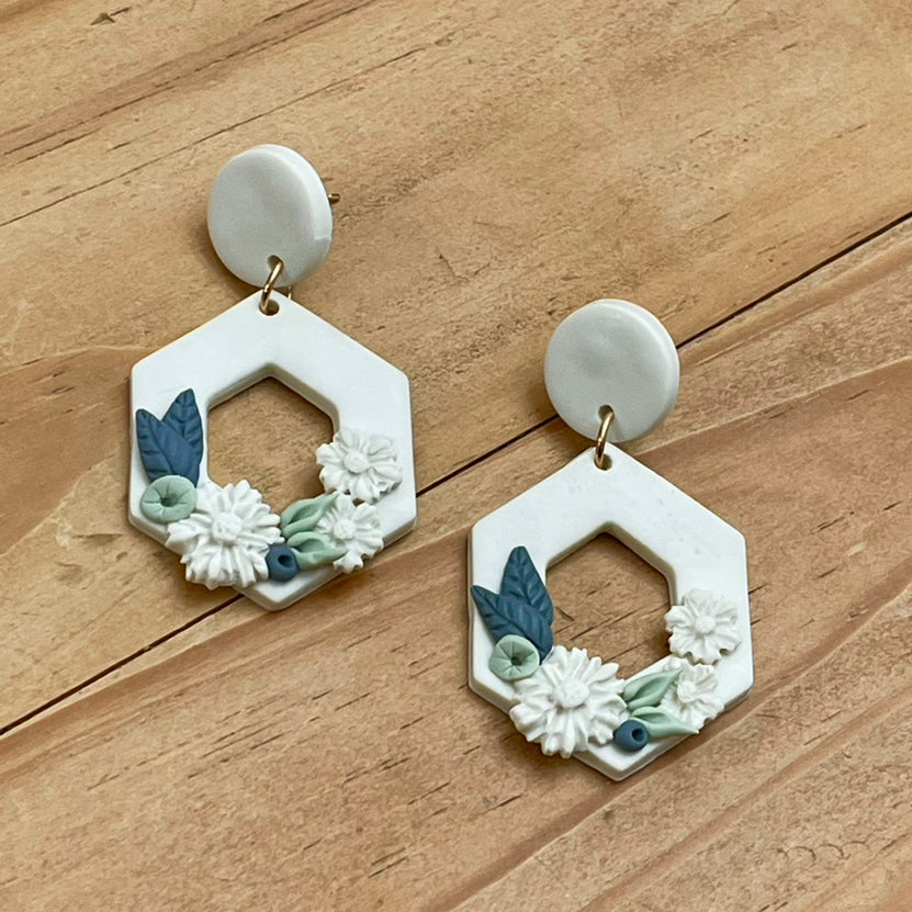 French Vanilla Floral Bouquet Drop Earrings