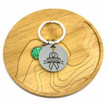 Load image into Gallery viewer, Non-Hodgkin Lymphoma Cancer Survivor Research Keychain (Stainless Steel)