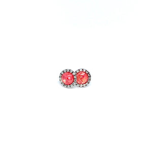 6mm Strawberry Red Faux Opal Studs