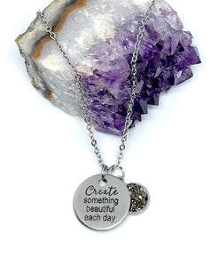 “Create Something Beautiful Each Day” 3-in-1 Necklace (Stainless Steel)