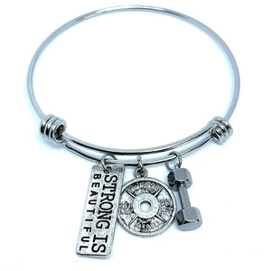 “Strong is Beautiful” Bracelet (Stainless Steel)