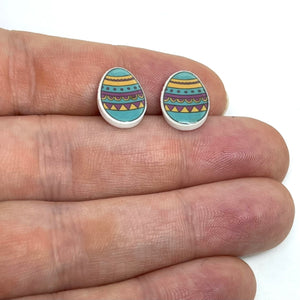 Teal & Purple Easter Egg Studs (Stainless Steel)