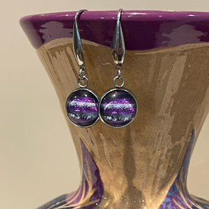 12mm Purple Coven Drop Earrings (Surgical Steel)