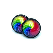 Load image into Gallery viewer, 12mm Rainbow Swirls Studs