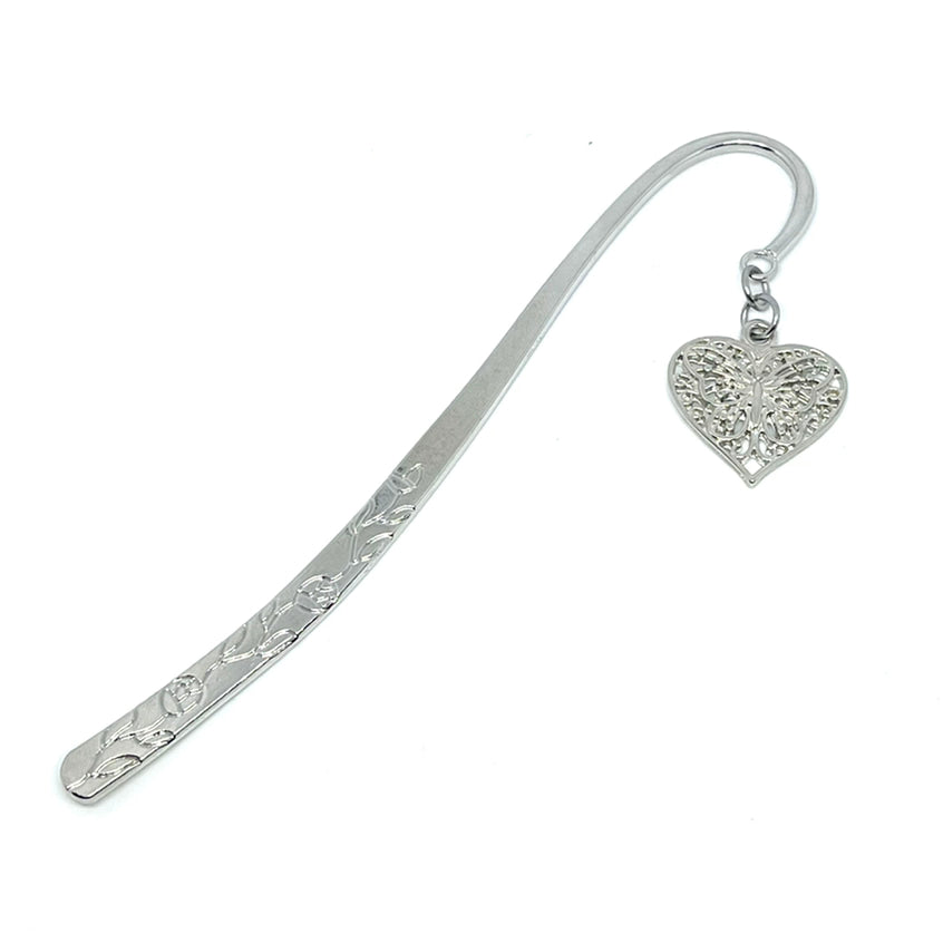 Heart of a Butterfly Bookmark (Antique Silver)