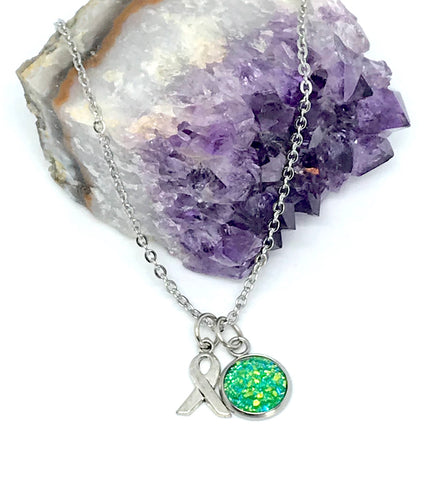 Non-Hodgkin Lymphoma Cancer Research Necklace (Stainless Steel)