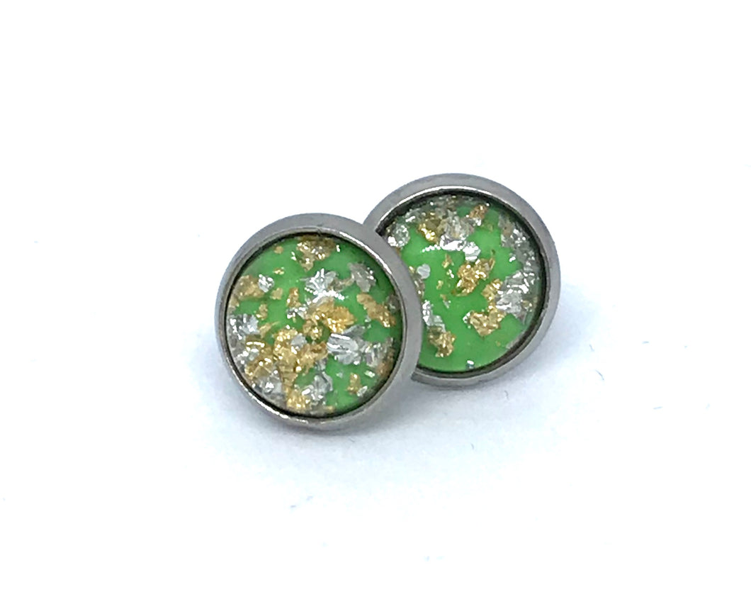10mm Green Foil Studs (Stainless Steel)