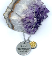 Load image into Gallery viewer, “Not All Who Wander Are Lost” 3-in-1 Necklace (Stainless Steel)