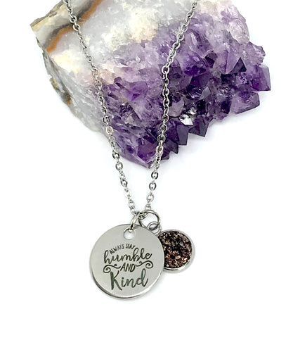 “Always Stay Humble and Kind” 3-in-1 Necklace (Stainless Steel)