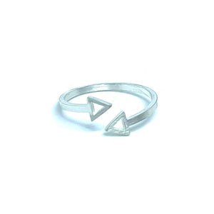 Adjustable Double Arrow Ring (Stainless Steel)