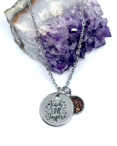 "Teach Love Inspire" 3-in-1 Necklace (Stainless Steel)