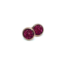 Load image into Gallery viewer, 8mm Sangria Shimmer Druzy Studs