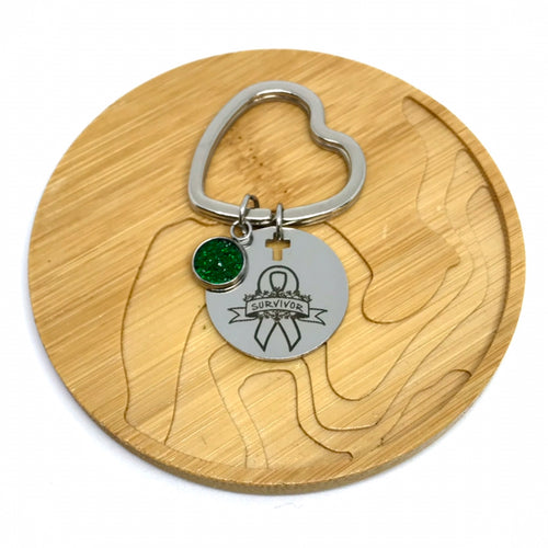 Liver Cancer Survivor Research Keychain (Stainless Steel)