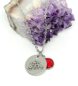 "I'm a Teacher, What's Your Superpower?" 3-in-1 Necklace (Stainless Steel)
