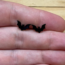 Load image into Gallery viewer, Black Bat Studs (Stainless Steel)