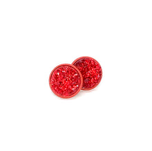 Load image into Gallery viewer, 12mm Red Druzy Studs