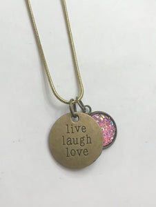 “live laugh love” Necklace (Antique Bronze)