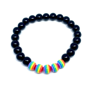 8mm PRIDE Solid Obsidian Bracelet