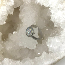 Load image into Gallery viewer, 10mm White Druzy Ring (Stainless Steel)