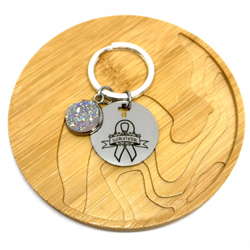 Testicular Cancer Survivor Research Keychain (Stainless Steel)