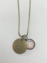 Load image into Gallery viewer, “live laugh love” Necklace (Antique Bronze)