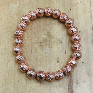 8mm Rose Gold Lava Bracelet