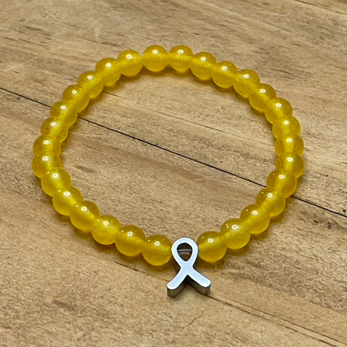 6mm Childhood Cancer Research Gemstone Bracelet