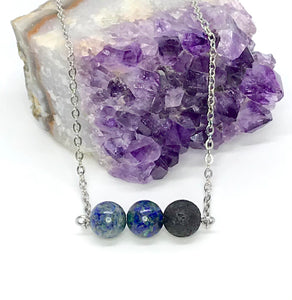 8mm Earth and Sky Diffuser Necklace (Stainless Steel)