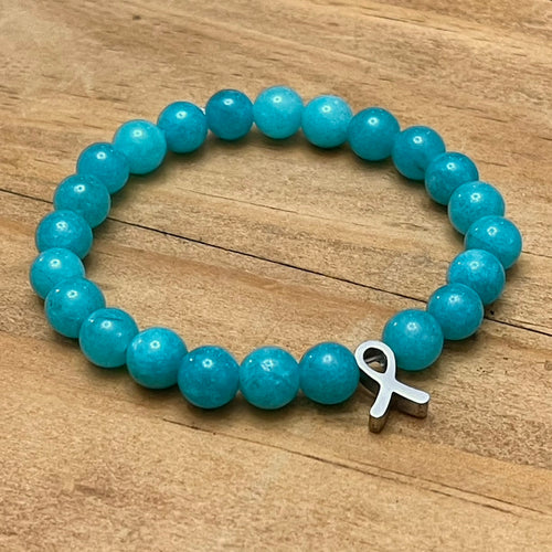 8mm Ovarian Cancer Research Gemstone Bracelet
