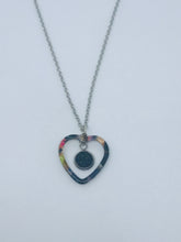 Load image into Gallery viewer, Black Druzy Heart Necklace #2 (Stainless Steel)
