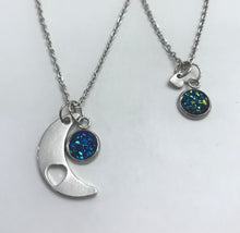 Load image into Gallery viewer, “Love You to the Moon and Back” Mother-Daughter Necklace Set (Stainless Steel)