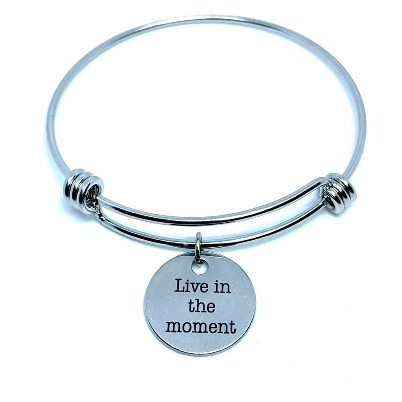 “Live in the Moment” Bracelet (Stainless Steel)