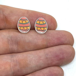 Pink & Yellow Easter Egg Studs (Stainless Steel)