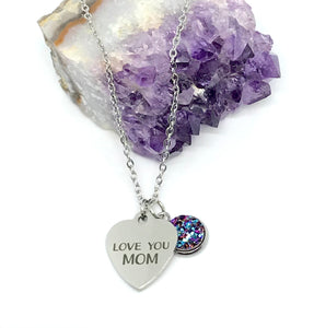 "Love You Mom" 3-in-1 Necklace (Stainless Steel)