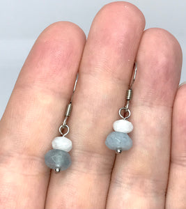 Dainty Radiant Aquamarine Drop Earrings