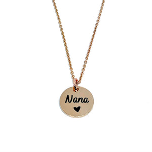 Nana Charm Necklace (Rose Gold Stainless Steel)