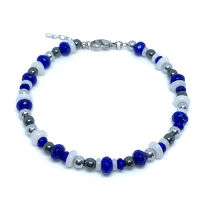 Royal Blue Jade & Hematite Bracelet