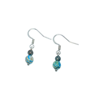 Dainty Blue Calsilica Drop Earrings