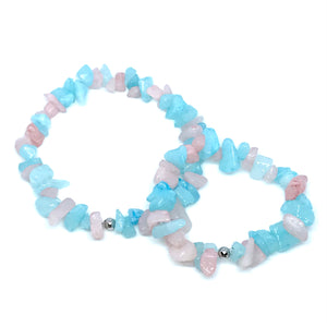 Mini and Me Cotton Candy Gemstone Bracelet Set