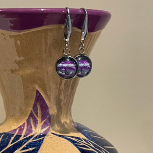 12mm Purple Coven Drop Earrings (Surgical Steel)