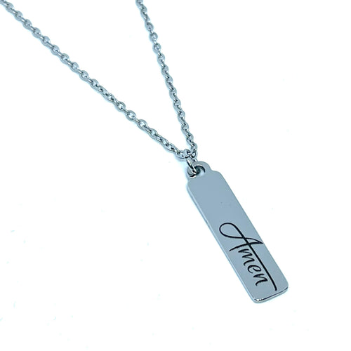 Amen Charm Necklace (Stainless Steel)