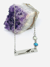 Load image into Gallery viewer, Mamasaur Birthstone Necklace with Two Babies (Stainless Steel)
