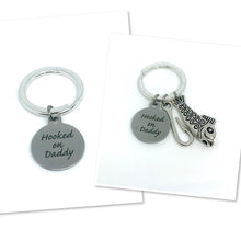 Load image into Gallery viewer, “Hooked on Daddy” Keychain (Stainless Steel)