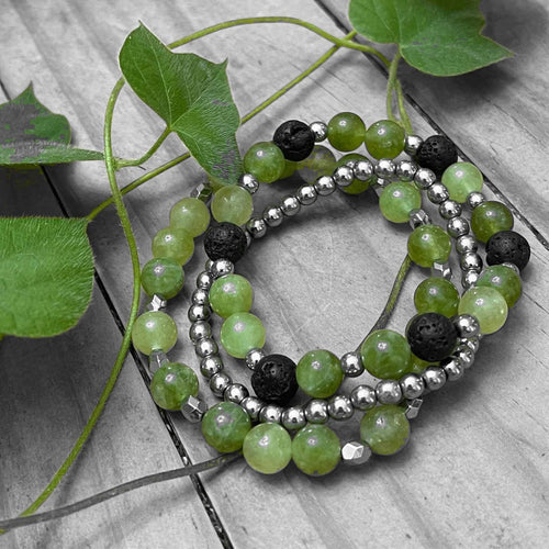 8mm Peridot Bracelet Set